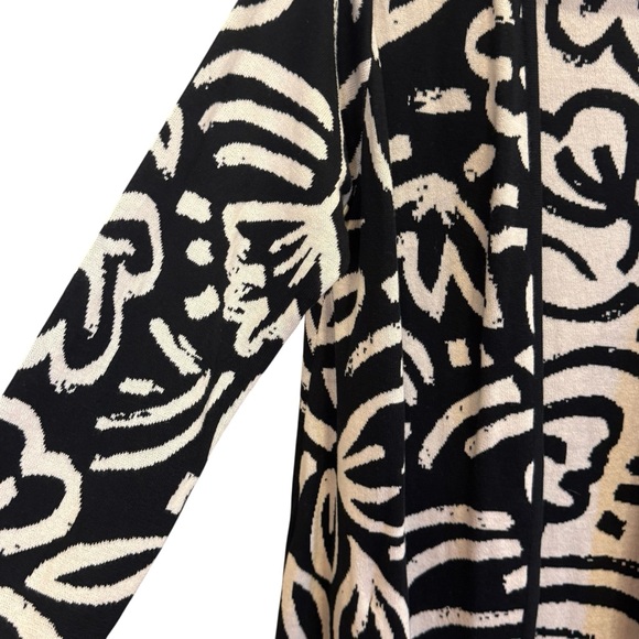 SKFK Skunkfunk Black and White Floral Knit Open Cardigan Duster Sx S - Picture 3 of 10